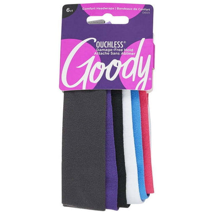 Goody Ouchless® Jersey Fabric Headwraps, Wide Cloth Headbands, 6 Ct