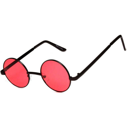 Round Sunglasses - Small (43mm) Black Frame / Red Lens
