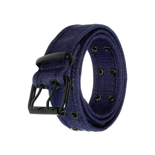 Gelante Canvas Double Grommet Hole Belt - Navy, XXL