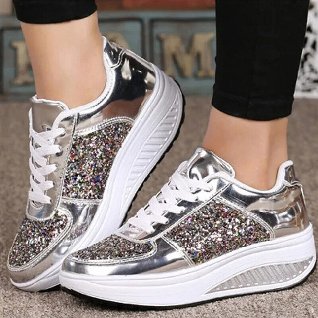 Size 9 LAST ONE  Brand New Woman's sneakers Brown Color with Glitter