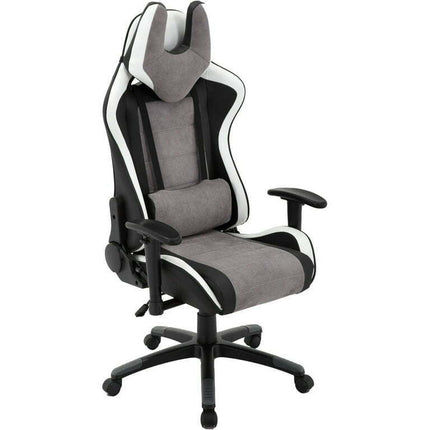 Hanover Ergonomic & Back Support Swivel Gaming Chair, Black, Grey, and White