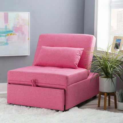 Boone Convertible Lounge Chair, Hot Pink