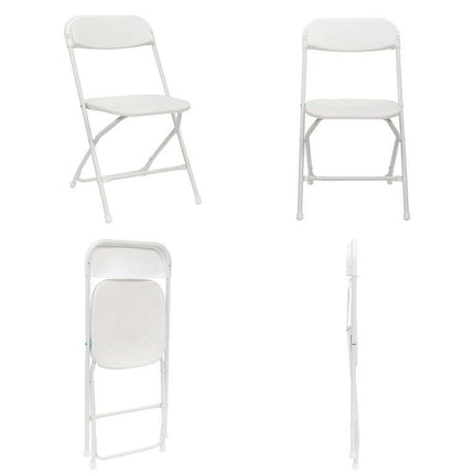 GoDecor 4 Pack Folding Camping Chairs Plastic Wedding Chairs White