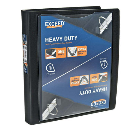 Exceed 3-Ring Heavy Duty Binder, Black, 1” Binder Ring Size, Slant D-Ring