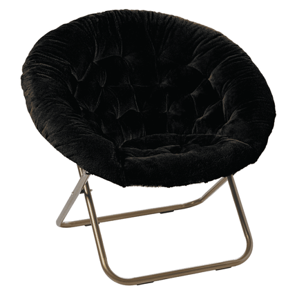 Milliard Cozy Chair/Faux Fur Saucer Chair for Bedroom/x-Large, Black