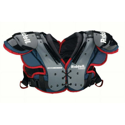Riddell Pursuit Youth Football Shoulder Pads, Blue and Red, Medium