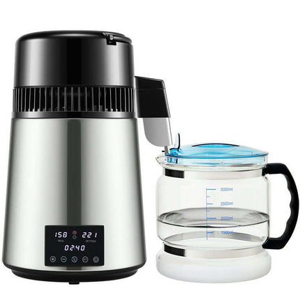 BENTISM 4L Water Distiller 1.5L/H Distilled Water Maker Timing Dual-Temp Silver