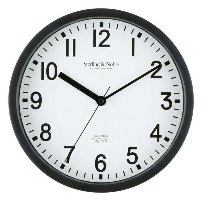 Mainstays Basic Indoor 8.78" Black Analog Round Modern Wall Clock