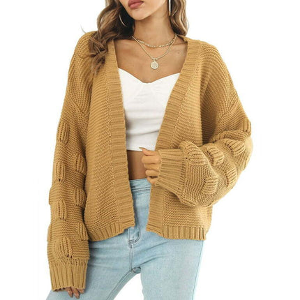 Harence Women's Juniors Cardigan Sweater Loose Open Front Knit Coat Size S-L