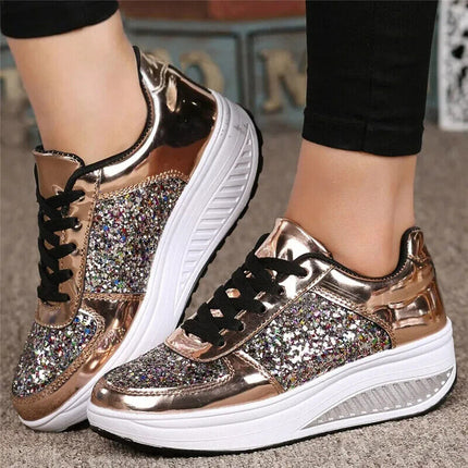 Size 7 LAST ONE  Brand New Woman's sneakers Brown Coor with Gitter