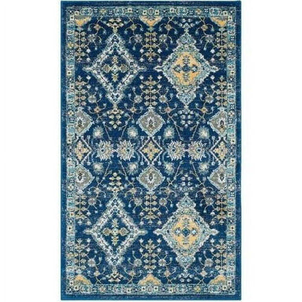 SAFAVIEH Evoke Stamen Traditional Bordered Area Rug, Royal/Ivory, 3' x 5'