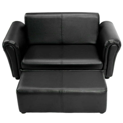 Kids Sofa Upholstered Lounge Children Couch Ottoman w/ Armrest