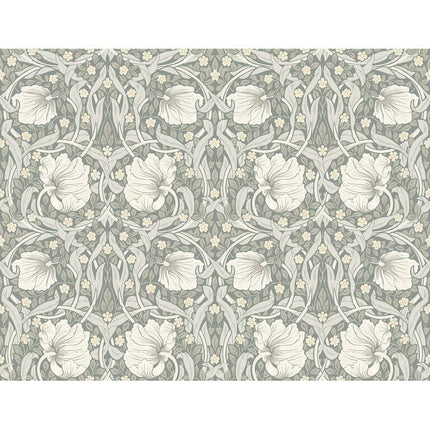 NextWall Alloy Grey & Alabaster Pimpernel Floral Peel and Stick Wallpaper