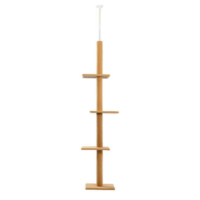 PAWZ Road Height Adjustable 4-Tier Cat Tree Tower Khaki,105"