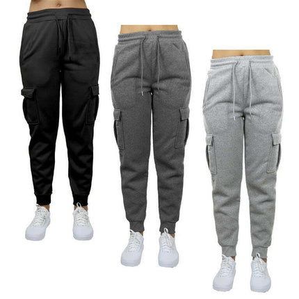 Galaxy by Harvic 3-Pack Women's Loose Fit Fleece Jogger Sweatpants (S-5XL)