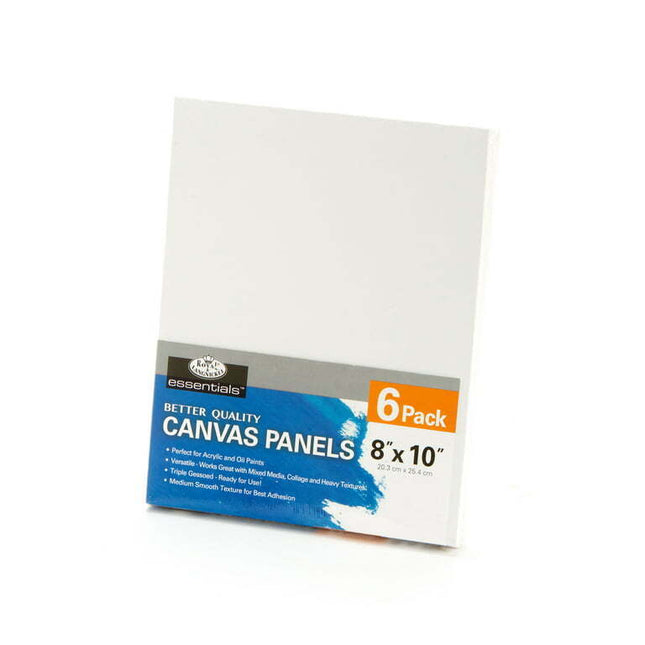 Royal & Langnickel Essentials 8" x 10" Canvas Panels, 6Pk