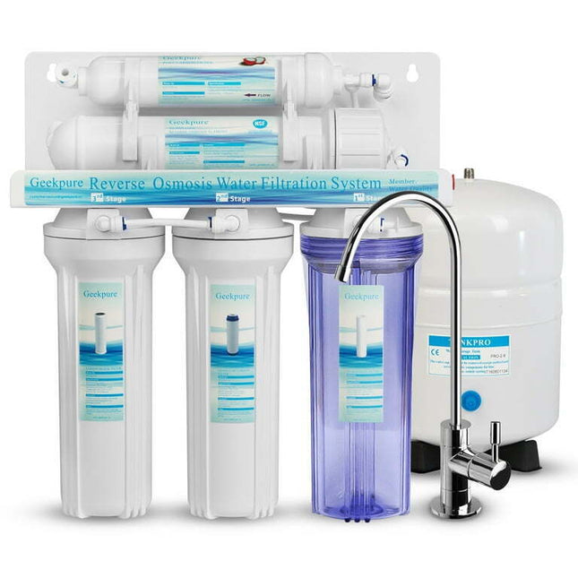 Geekpure 5-Stage Reverse Osmosis Water Filter System-75GPD Under Sink RO system