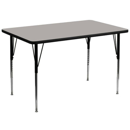 Emma + Oliver 36x72 Grey HP Laminate Adjustable Activity Table