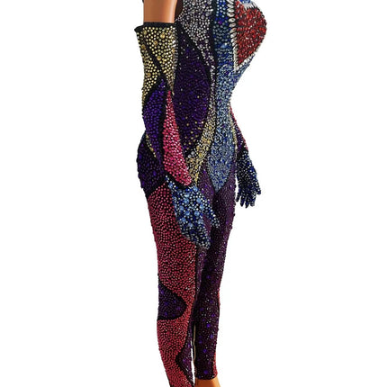 Rhinestone Women's Hand Made Body Suit