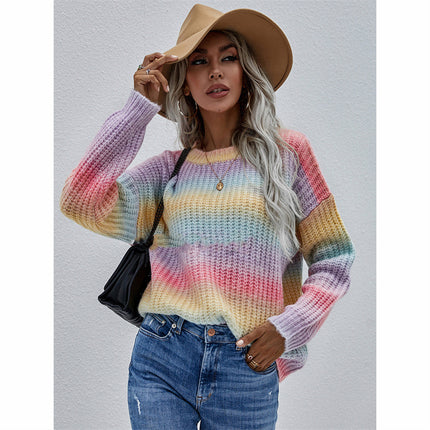 Stripe Show Stopping Colorful Sweater