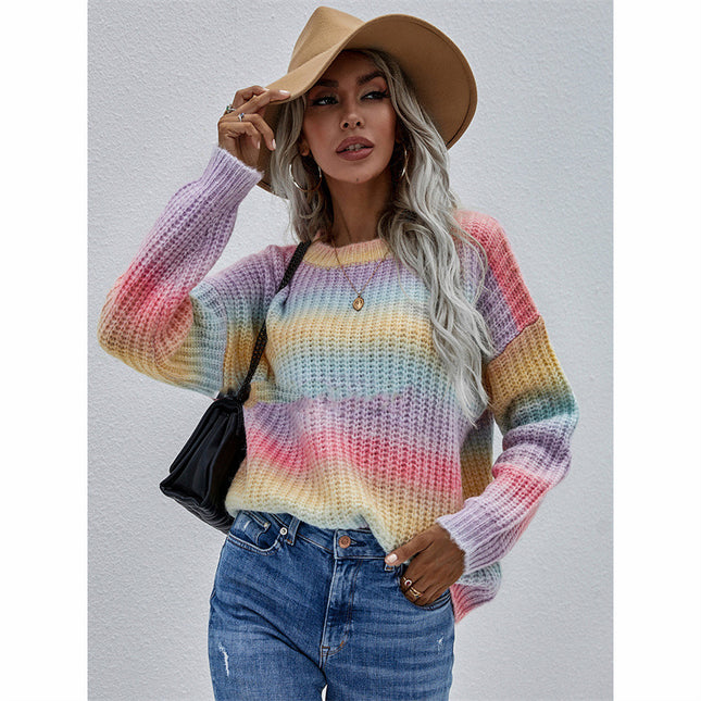 Stripe Show Stopping Colorful Sweater