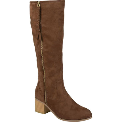 Women's Journee Collection Sanora Knee High Boot Brown Faux Suede 6.5 M