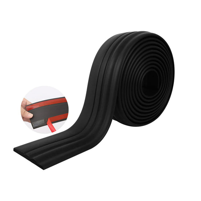 Flexible Baseboard Molding Trim Peel and Stick Self Adhesive, 16.4 ft x 3.9 in Paintable Baseboard Trim, Stuffygreenus Vinyl Wall Base Cover (Black)