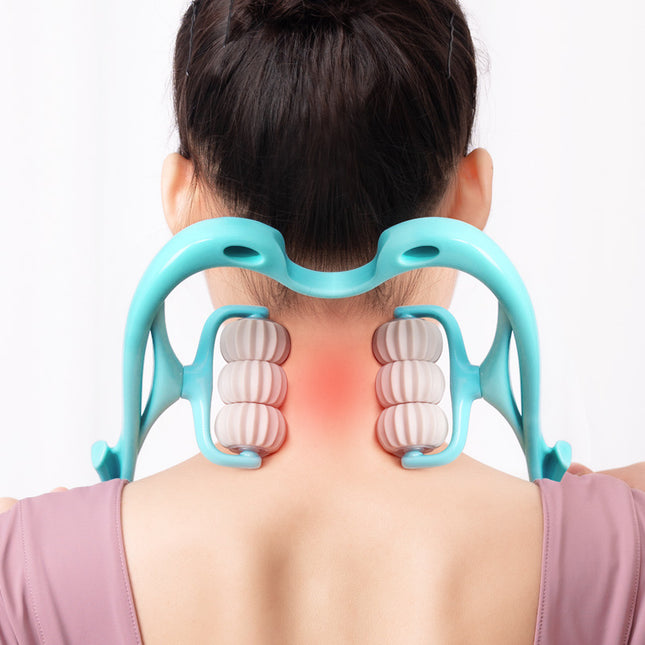 Multifunctional Manual Four-wheel Neck Massager