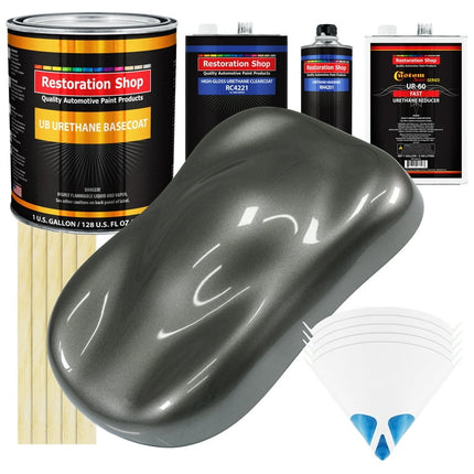 Dark Charcoal Metallic Gallon Kit URETHANE BASECOAT Car Auto Paint FAST Kit