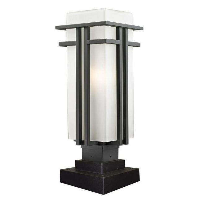 1 Light Outdoor Square Pier Mount Lantern In Art Deco Style 7.75 Inches Wide By 21.75 Inches High Z-Lite 550Phb-Sqpm-Orbz