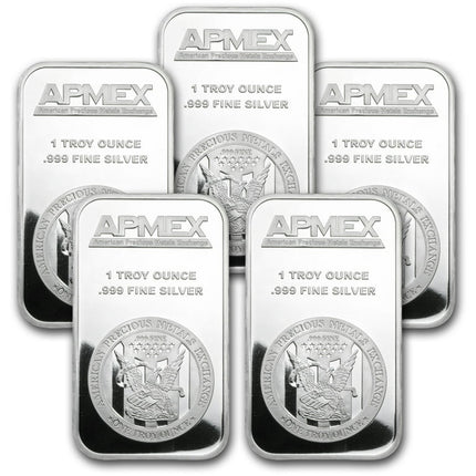 1 oz Silver Bar - APMEX (Lot of 5 Bars) - Walmart