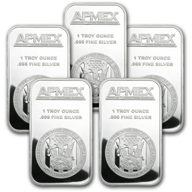 1 oz Silver Bar - APMEX (Lot of 5 Bars) - Walmart