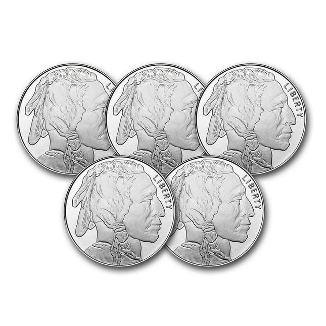 1 oz Silver Round - Buffalo (Lot of 5) - Walmart
