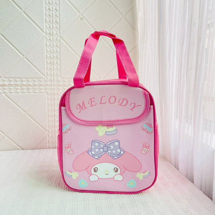 10.6" Waterproof Cute Kitty Cinnamoroll Kuromi Melody Cartoon Lunch Bag Insulated Cooler Tote Handbag Storage Bag for Childrens Students