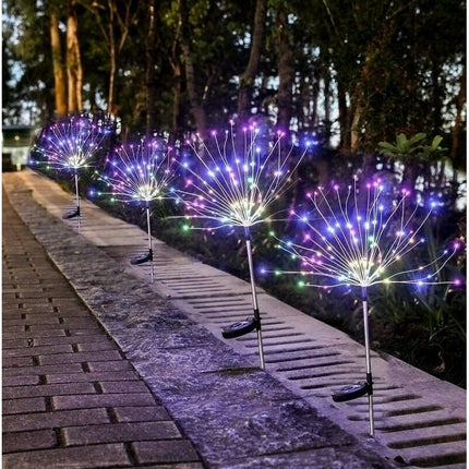 120 LED Solar Light Outdoor Grass Globe Dandelion Lamp Garden Lawn Landscape Lamp Flash String Firework Light Holiday Xmas Decoration