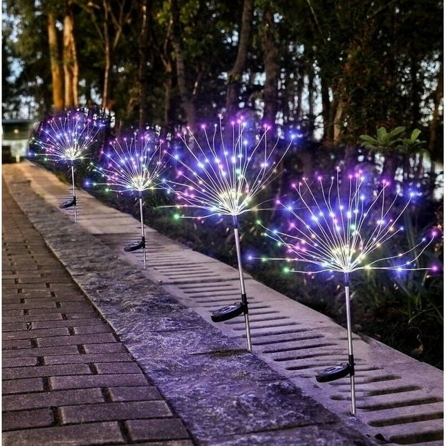 120 LED Solar Light Outdoor Grass Globe Dandelion Lamp Garden Lawn Landscape Lamp Flash String Firework Light Holiday Xmas Decoration