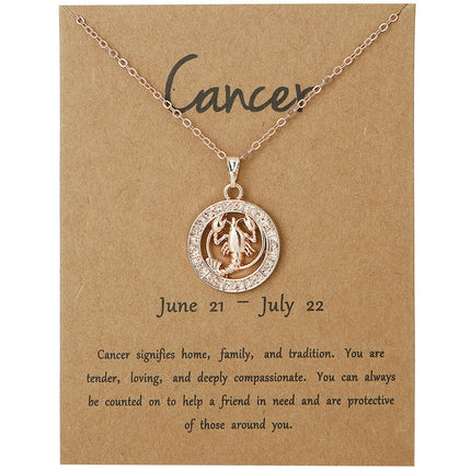 Mothers Day Gifts Twelve Constellation Pendant, Elegant Chain Necklaces Letter Necklace Necklaces for Women