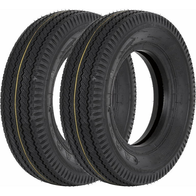 1autodepot 5.3-12 5.3x12 530-12 5.30-12 Trailer Tires, 5 Lug on 4.5'', Load Range C, 6PR, Set of 2
