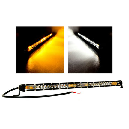 20" White Amber Dual Color Changing Ultra Slim High Output Osram LED Light Bar Single Row Spot Flood Combo Beam Off Road Truck Trailer ATV Marine Boat RV 12 - 30 Volts