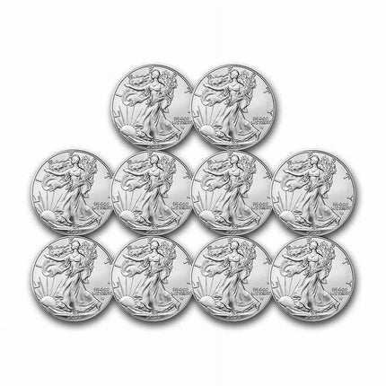 2023 1 oz American Silver Eagle Coin BU (Lot of 10) - Walmart
