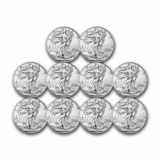 2023 1 oz American Silver Eagle Coin BU (Lot of 10) - Walmart
