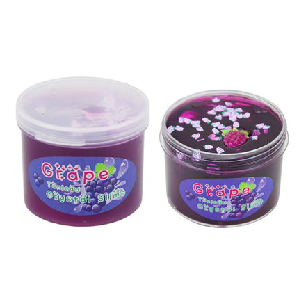 Seekfunning Purple Grape Clear Slime Crystal Putty 2.36oz Soft Jelly Clay Non-Sticky Slime Premade for Girls Boys, Crunchy Bubble Slime DIY Cotton Mud Stretchy Kids Toys Art Craft Birthday Party