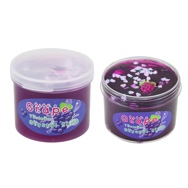 Seekfunning Purple Grape Clear Slime Crystal Putty 2.36oz Soft Jelly Clay Non-Sticky Slime Premade for Girls Boys, Crunchy Bubble Slime DIY Cotton Mud Stretchy Kids Toys Art Craft Birthday Party