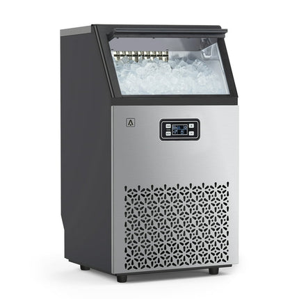 Acekool Commercial Ice Maker Machine, 150lbs/24H Stainless Steel Under Counter Ice Machine with 33lbs Ice Storage Capacity, Freestanding Ice Maker, Ideal for Restaurant, Bars, Home and Offices