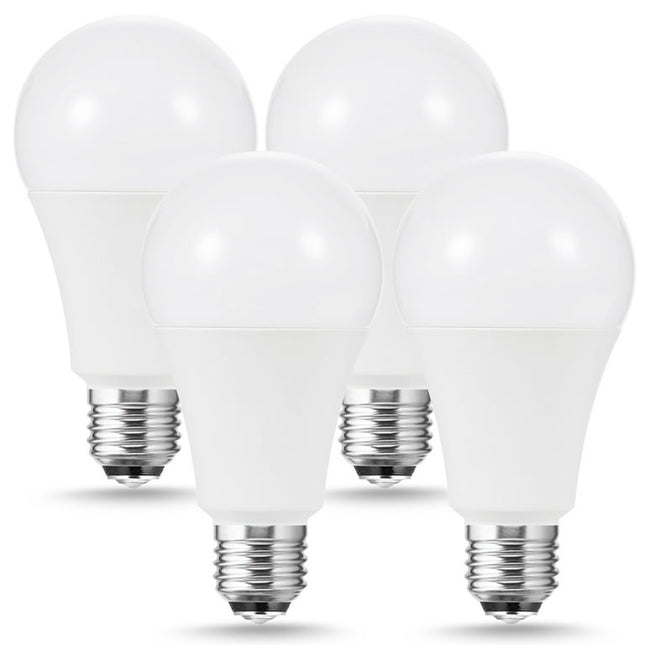3 Way LED Light Bulb, 50/100/150W Equivalent, Warm White 3000K, E26 Medium Base, 600LM/1250LM/1850LM, A21, 4 Pack
