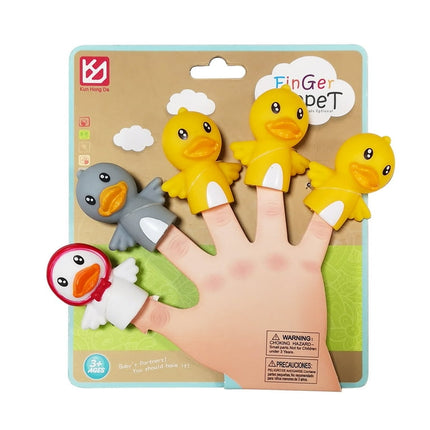 Sehao 5 pieces of cute cartoon artificial animal finger puppets dinosaur finger toys children s animal finger dolls (plus opp bag) KB06 duck