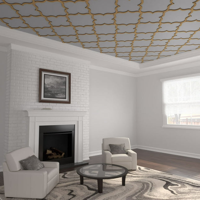33"W x 33"H x 3/8"T Extra Large May Decorative Fretwork Wood Ceiling Panels, Wood (Paint Grade)