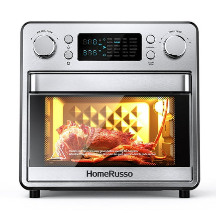 Air Fryer Toaster Oven 15L/15.8QT, HomeRusso 24-in-1 Air Fryer Oven,  Regulate Temperature up to 450°F, Convection Toaster Oven with Rotisserie Dehydrator, 1600W