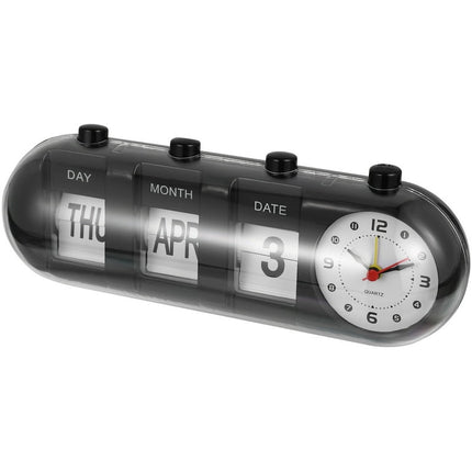 TOYMYTOY 1Pc Perpetual Desk Calendar Manual Flip Calendar Home Office Calendar with Clock