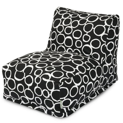 Majestic Home Goods Indoor Black Fusion Chair Lounger Bean Bag 36 in L x 27 in W x 24 in H